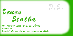 denes stolba business card